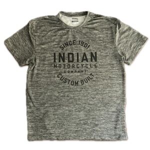 Indian Motorcycle Circle Icon Performance Men’s T-Shirt, Gray and Black, Size L